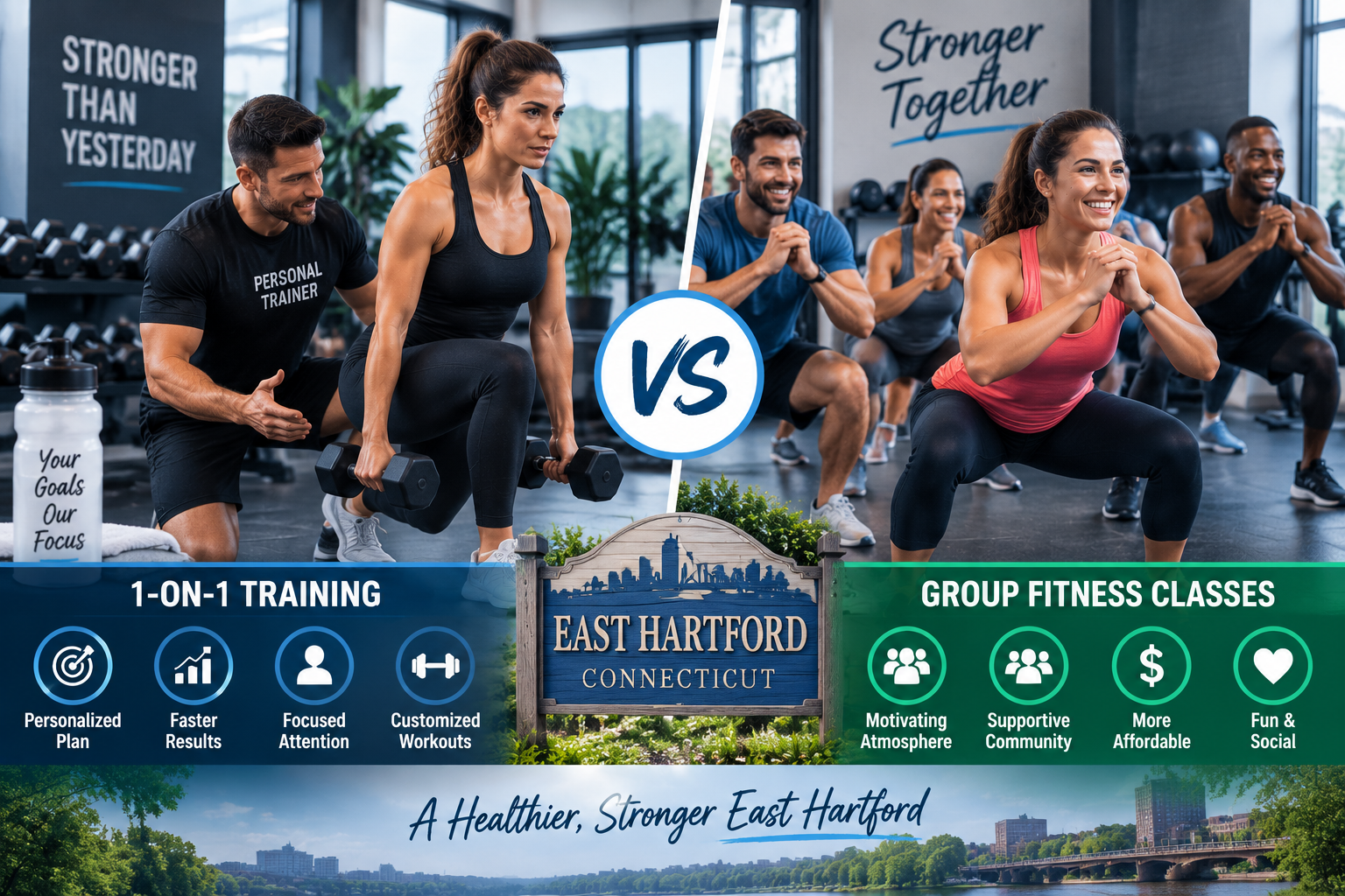East Hartford CT Personal Trainer: 1-on-1 Training vs. Group Fitness Classes
