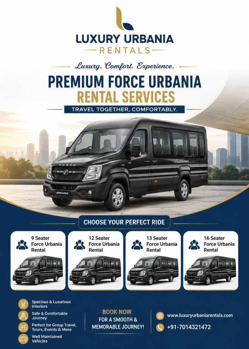 Luxury Urbania Rentals: Comfortable and Reliable Group Travel Across India