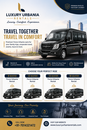 Luxury Urbania Rentals: Comfortable and Reliable Group Travel Across India