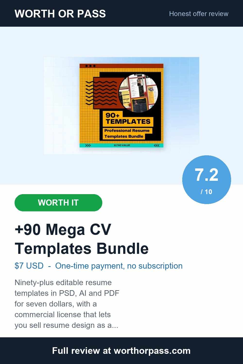90+ Mega CV Templates Bundle Review: $7