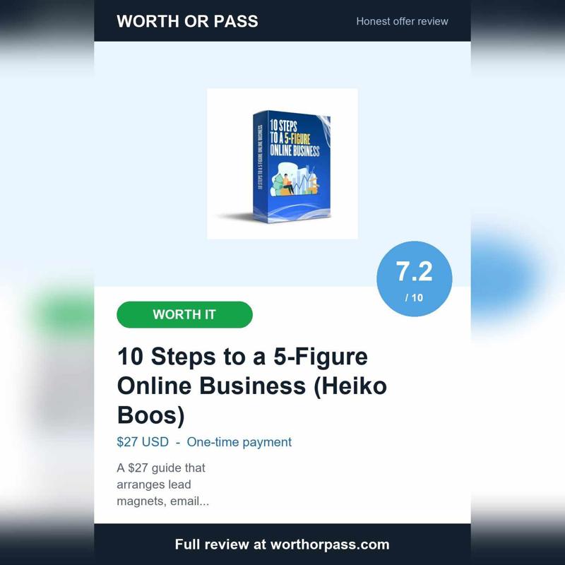 10 Steps to a 5-Figure Online Business Review