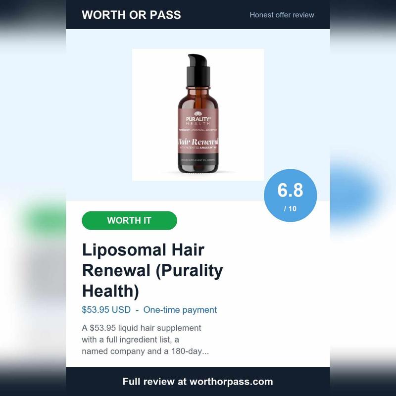 Liposomal Hair Renewal Review: $53.95 Check
