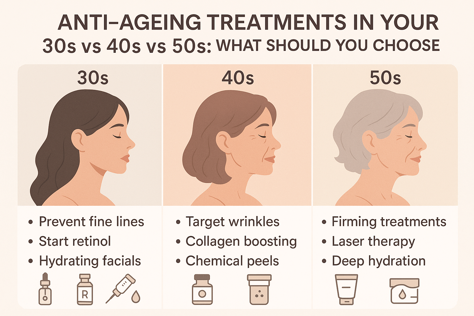 Anti-Ageing Treatments in Your 30s vs 40s vs 50s: What Should You Choose?