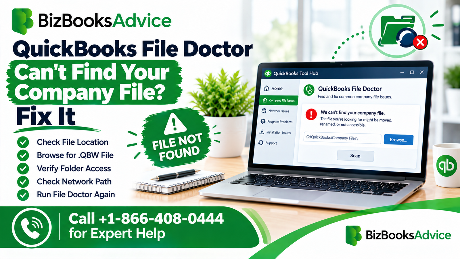 QuickBooks File Doctor Can't Find Your Company File? Fix It