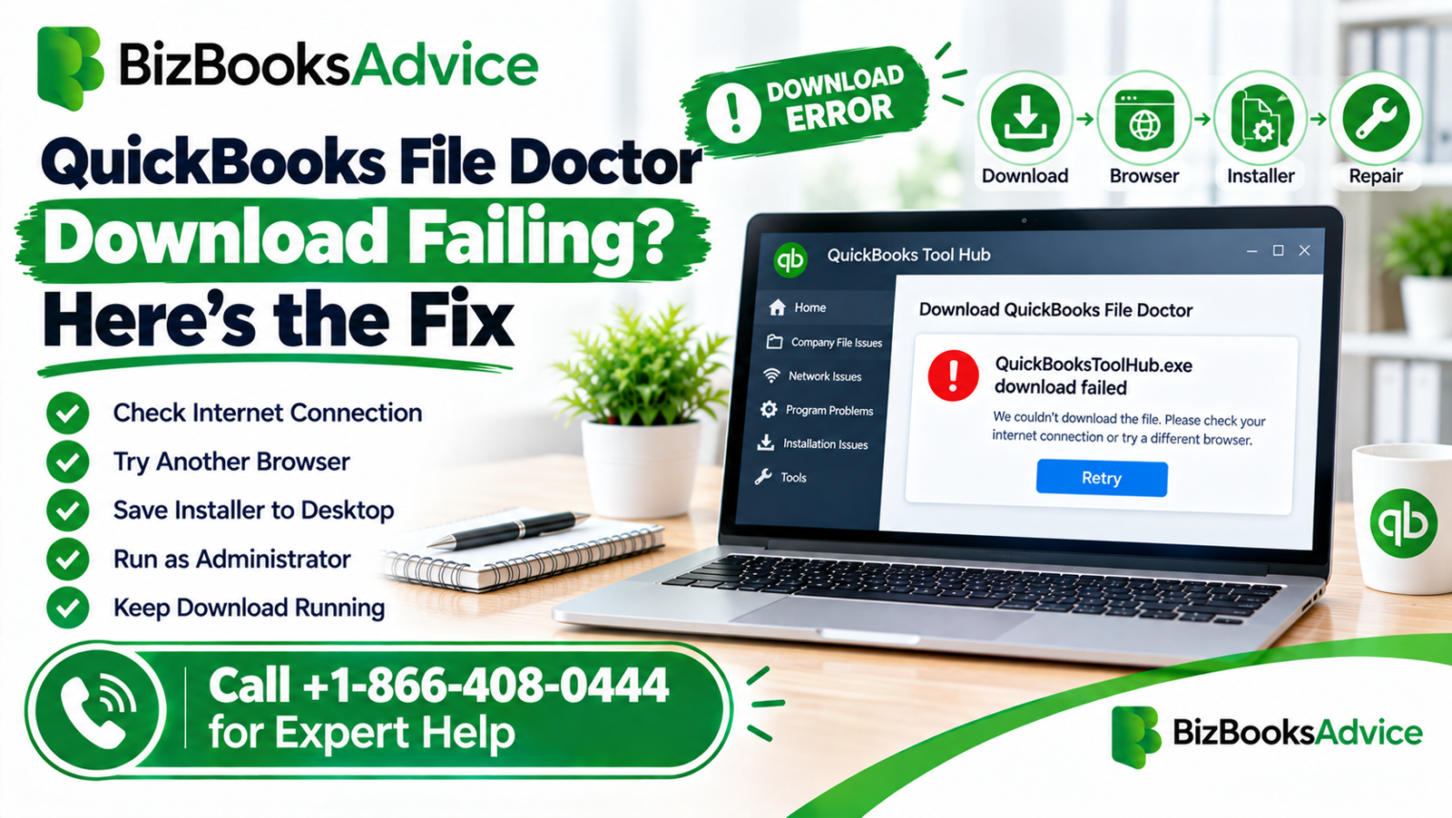 QuickBooks File Doctor Download Failing? Here's the Fix