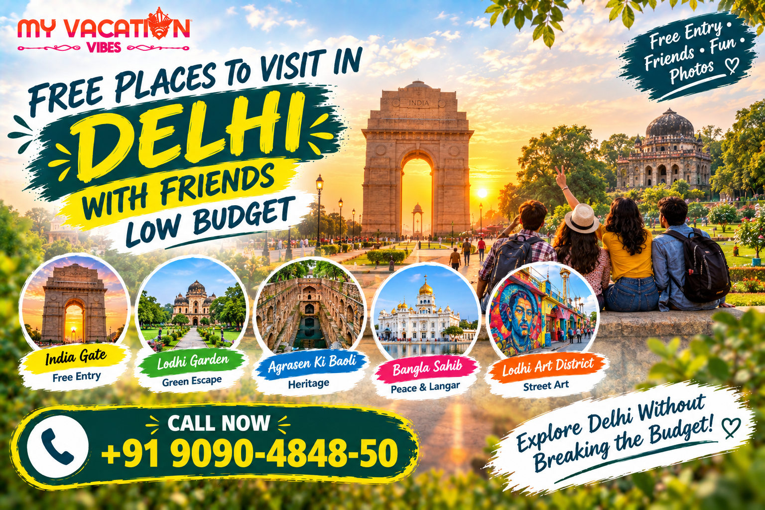 Free Places to Visit in Delhi with Friends in Low Budget: A Complete Guide