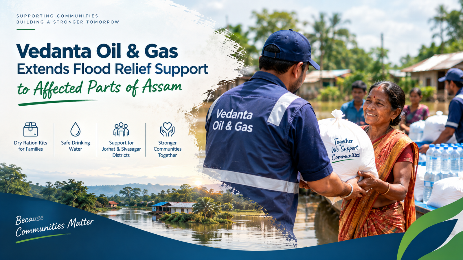 Vedanta Oil & Gas Extends Flood Relief Support to Affected Parts of Assam