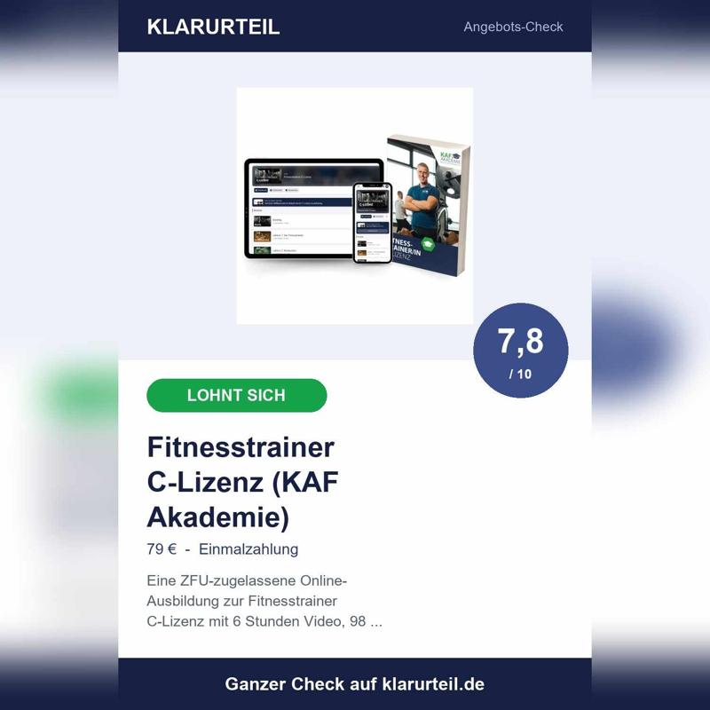 Fitnesstrainer C-Lizenz KAF im Check
