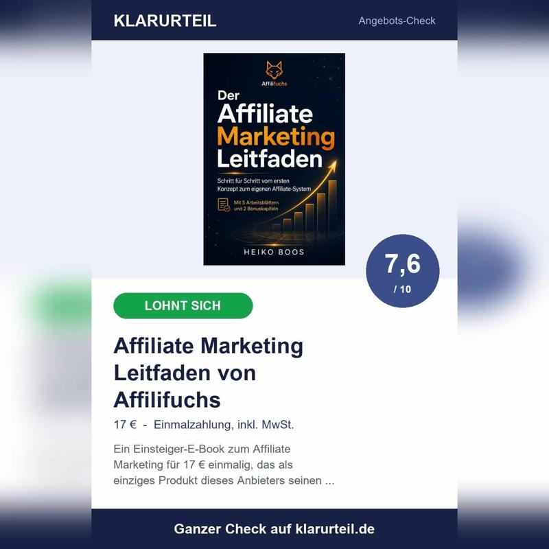 Affiliate Marketing Leitfaden im Check