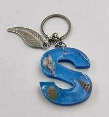 S Letter/Alphabets Blue Ocean Effect Handmade Resin Keychain by Shweta  Shridhar for Men and Women : Amazon.in: Bags, Wallets and Luggage