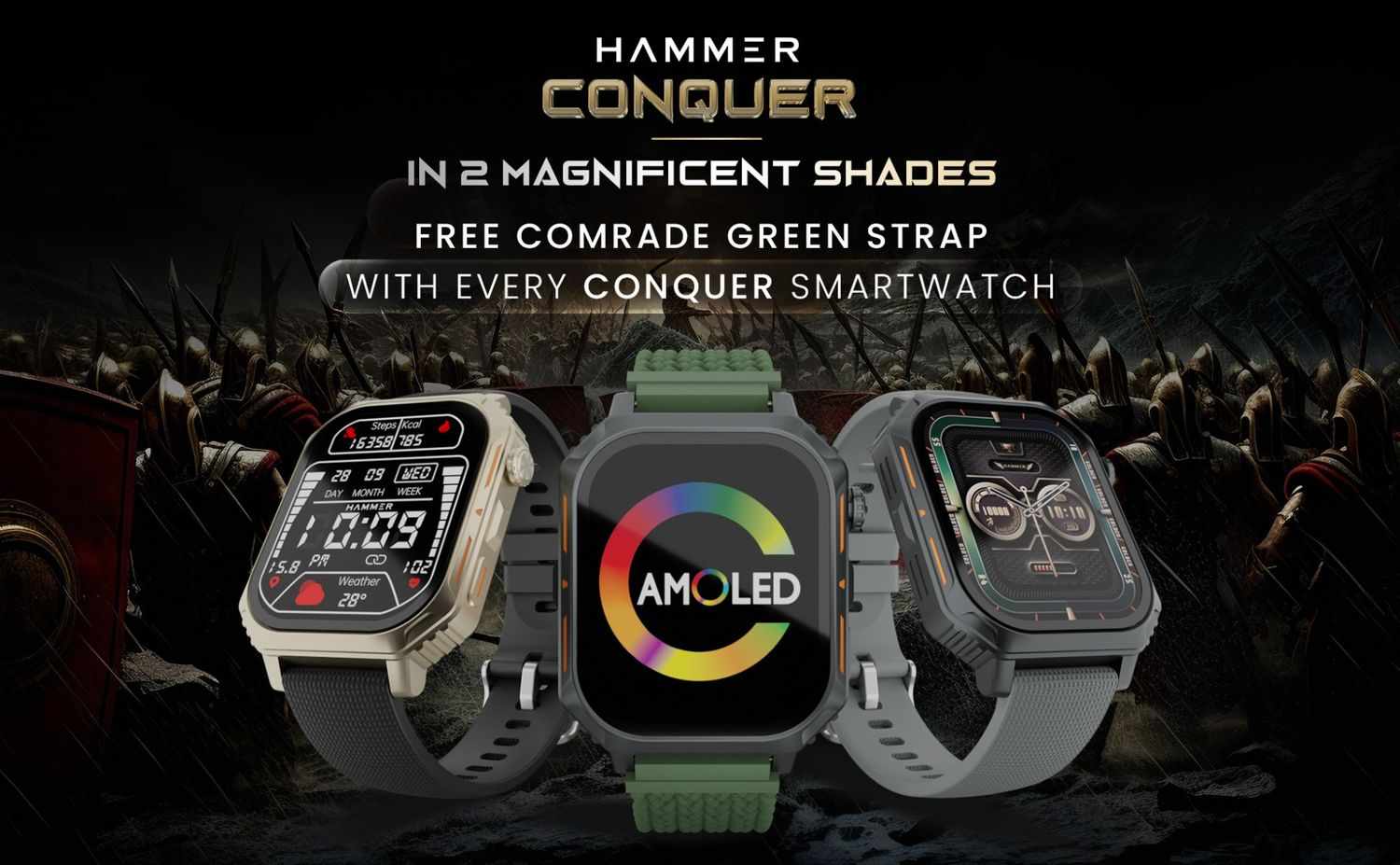 Hammer Conquer 2.02" Amoled Display Bluetooth Calling Smartwatch