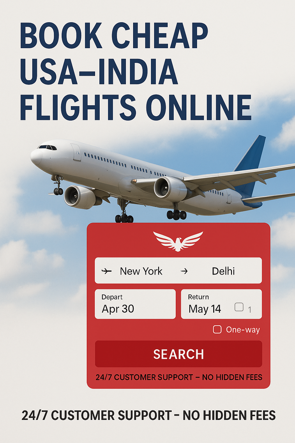 Book Cheap USA–India Flights Online at Indian Eagle