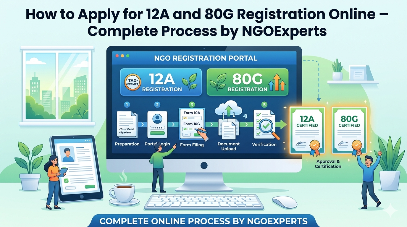 How to Apply for 12A and 80G Registration Online – Complete Process by NGOExperts ?