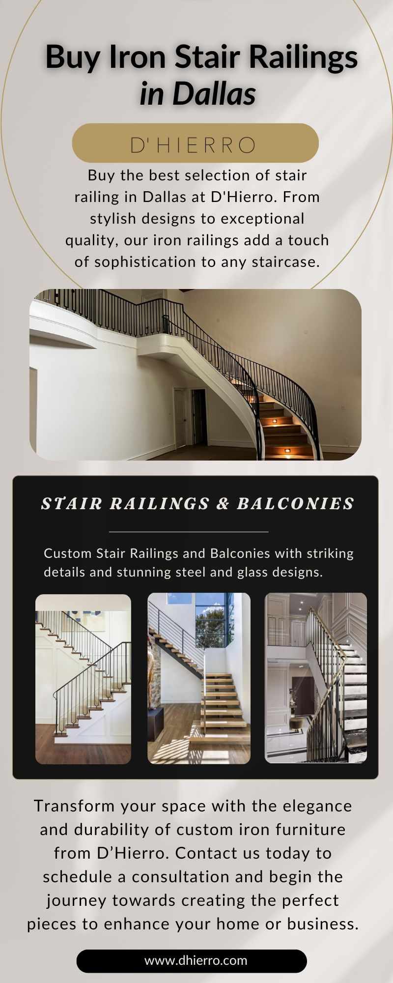 Buy Iron Stair Railings in Dallas - D'Hierro