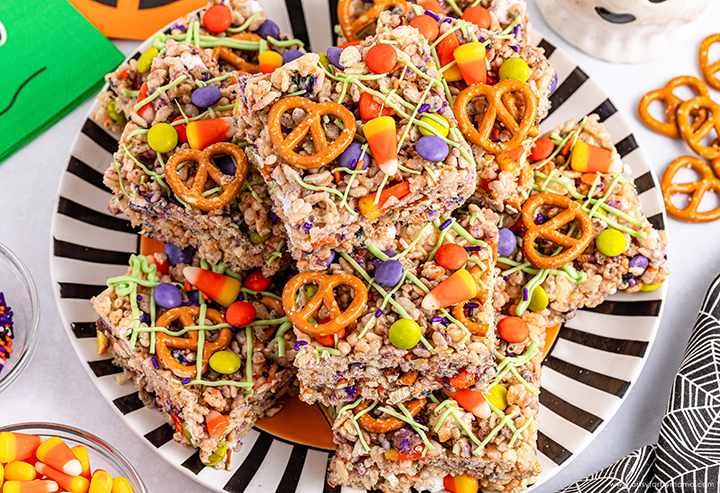 Spooky Halloween Rice Krispie Treats: A Sweet and Salty No-Bake Delight