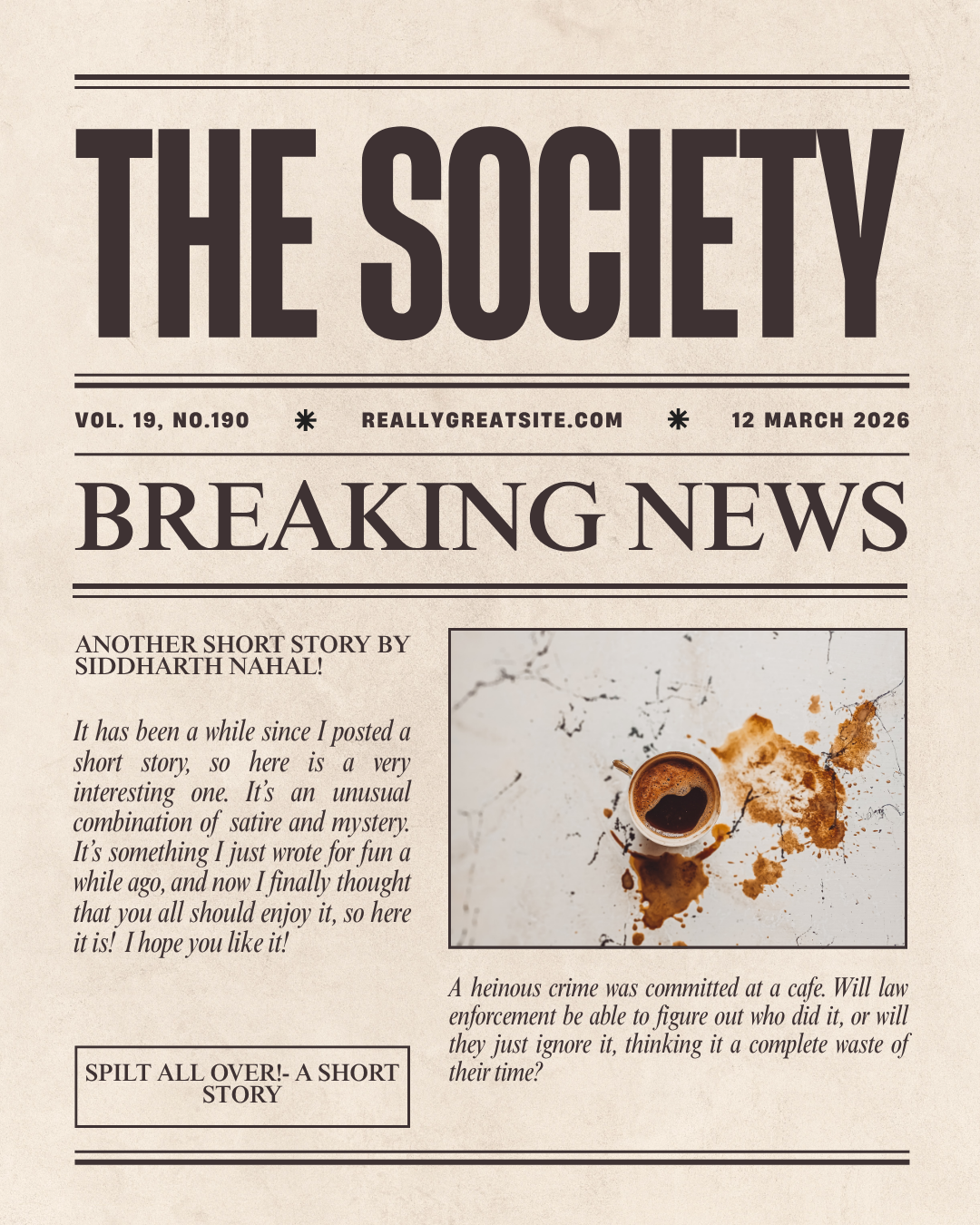 SPILT ALL OVER!- A SHORT STORY