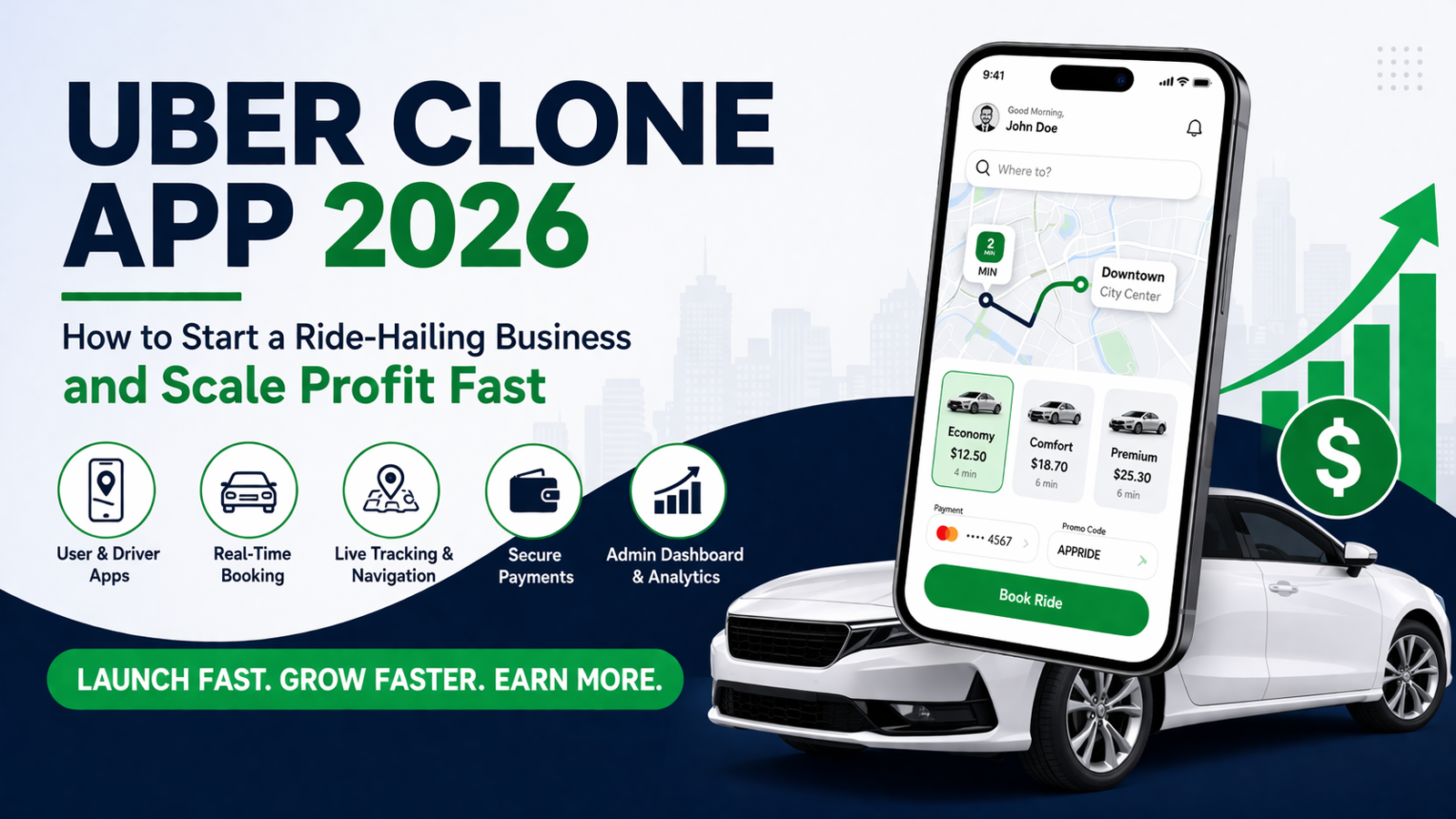 Uber Clone App 2026: How to Start a Ride-Hailing Business and Scale Profit Fast