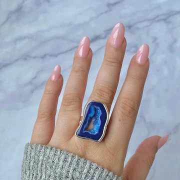 Sagacia Blue Agate Jewelry: Serene Harmony in Sterling Silver