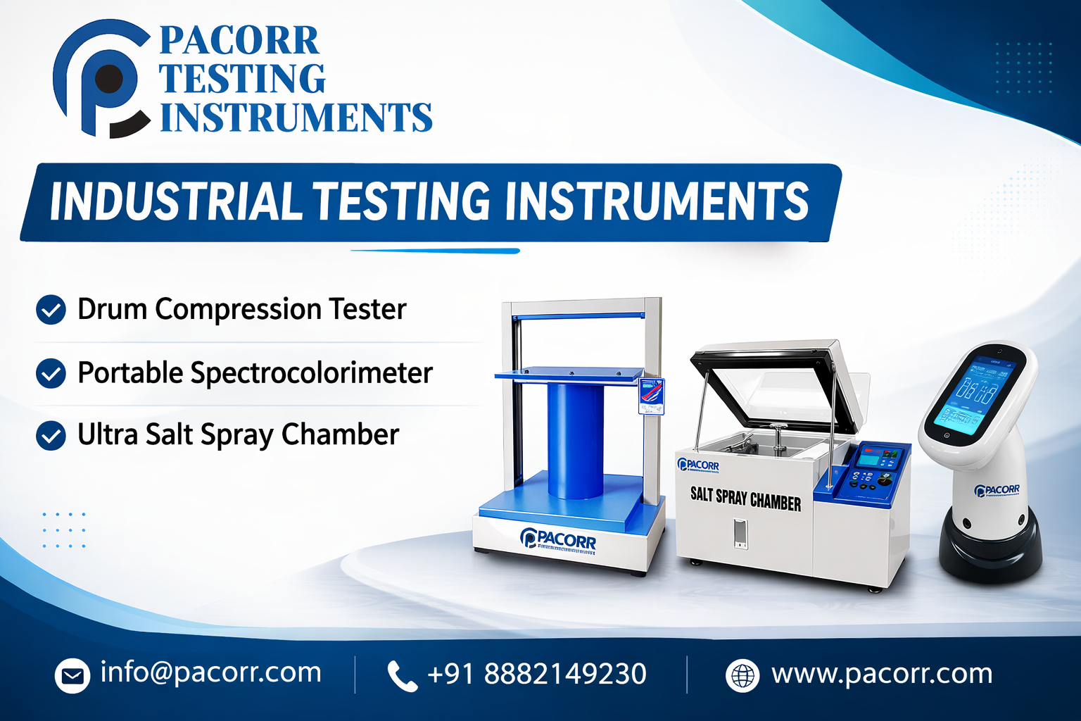 Improve Product Quality with Drum Compression Tester, Portable Spectrocolorimeter & Ultra Salt Spray Chamber
