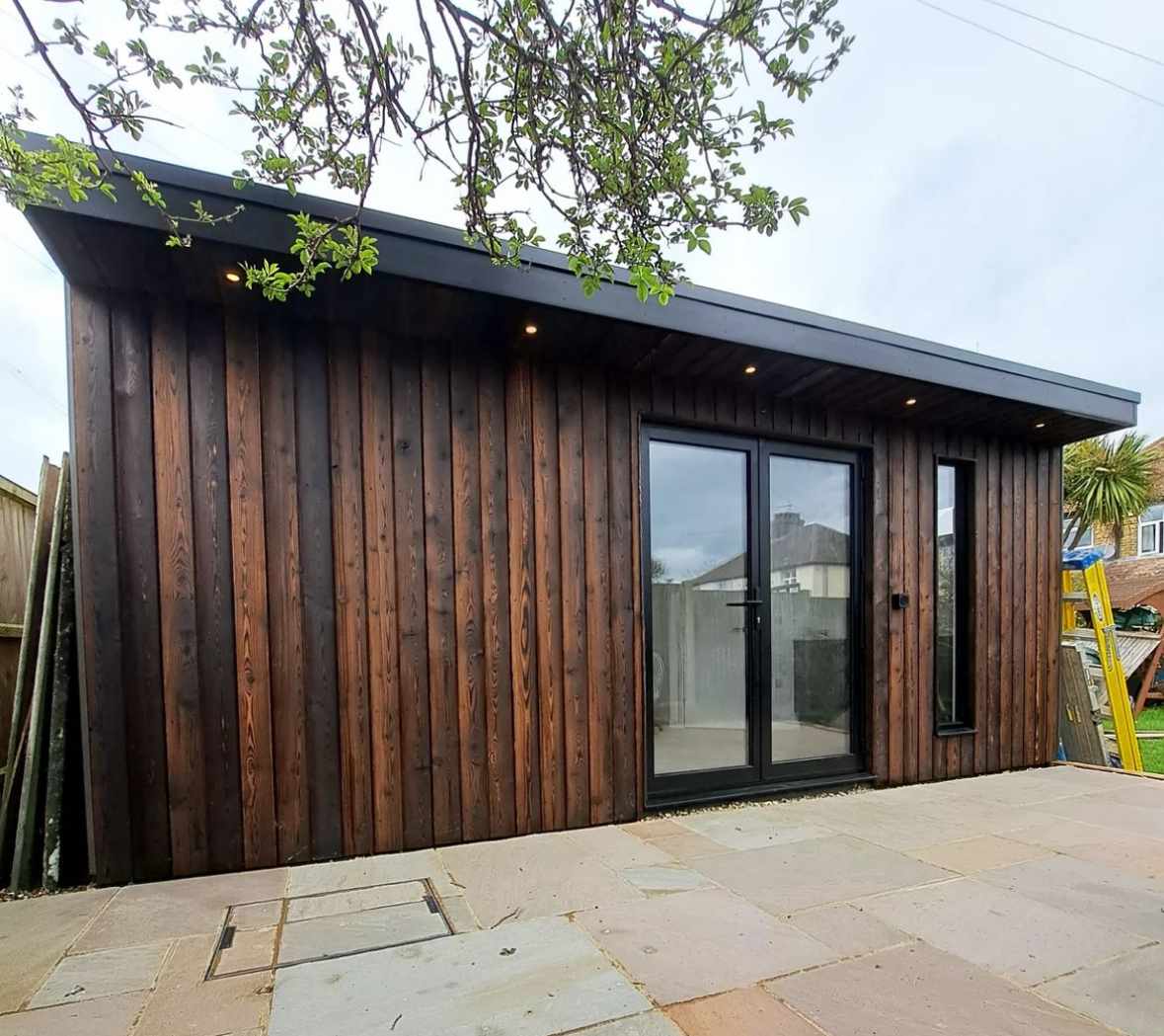 Charred Siberian Larch Timber Cladding Vertical - Shadow Gap 20mm - Natural