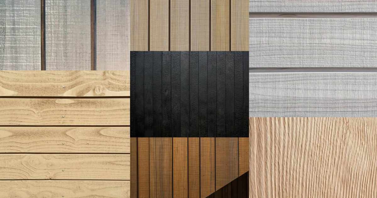 Natural Wood Cladding Textures and Finishes