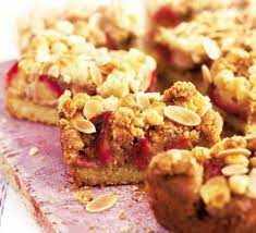 Plum & almond crumble slice recipe | Good Food