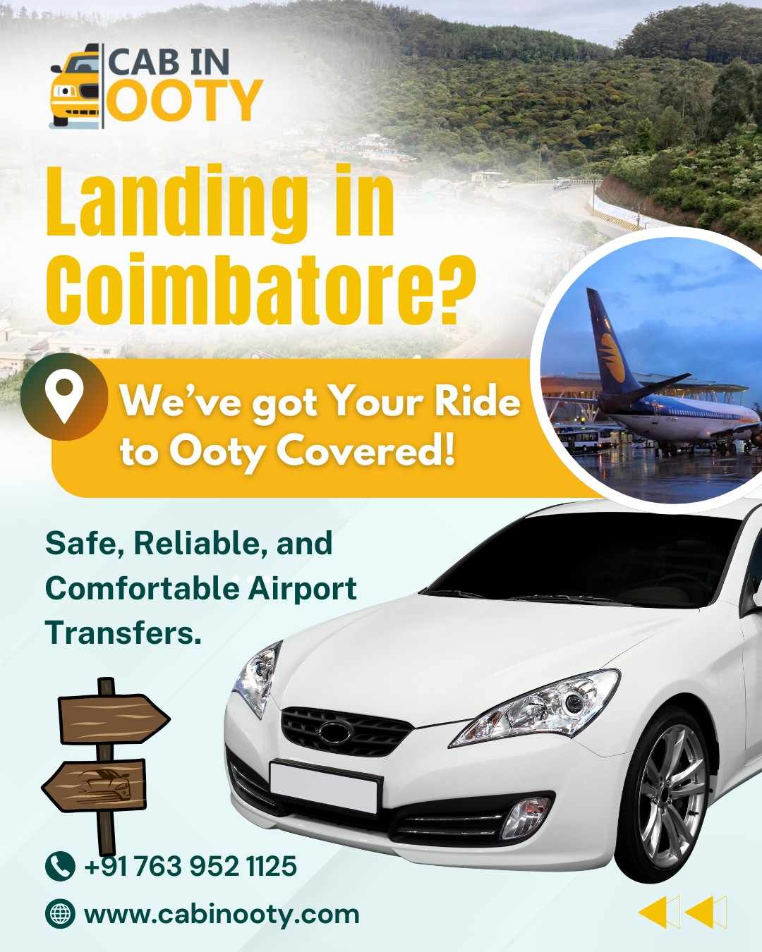 Reliable Coimbatore Airport Pickup and Drop Services with CAB IN OOTY