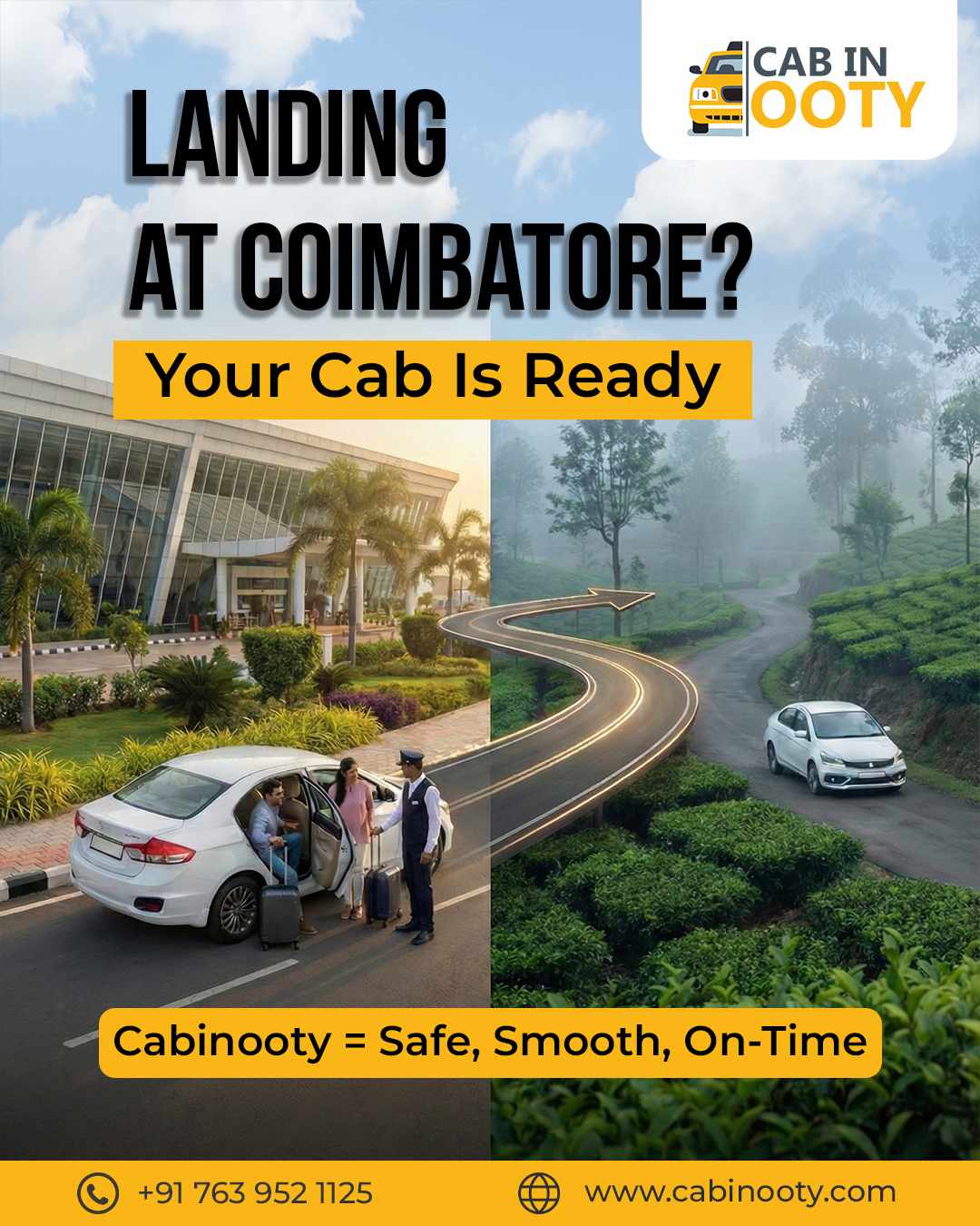 Coimbatore to Ooty Taxi Services by CAB IN OOTY – Reliable Airport & Intercity Travel Made Easy