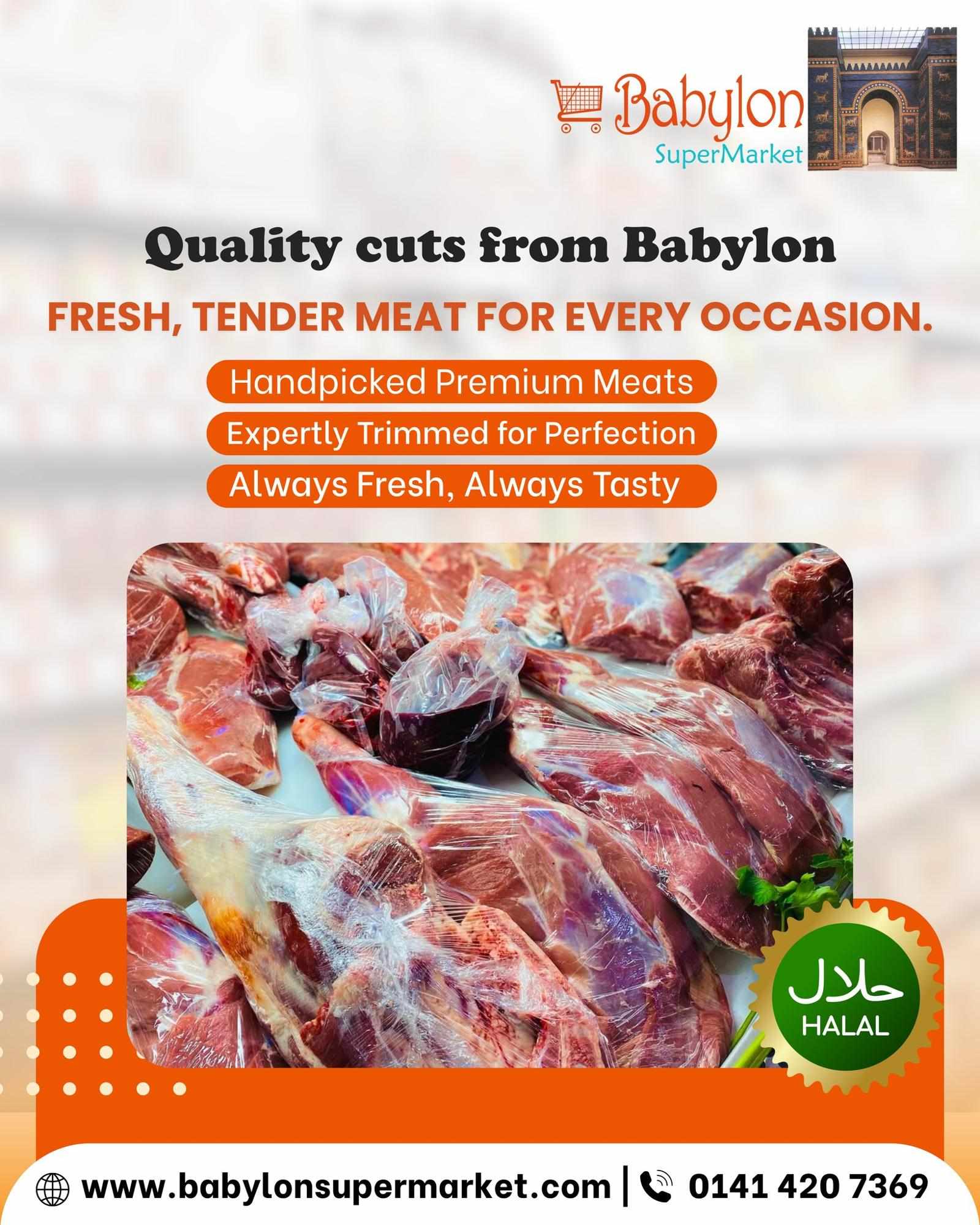 Best Butchers In Glasgow – Premium Halal Meats at Babylon Supermarket
