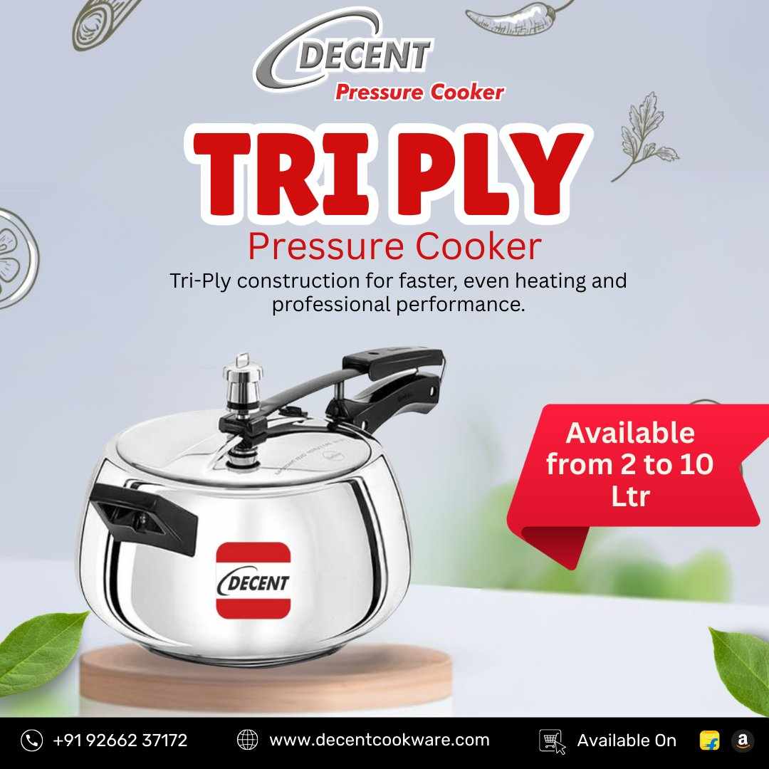 Big Cooking Made Easy with the 10 Litre Triply Cooker by Decent Cookware