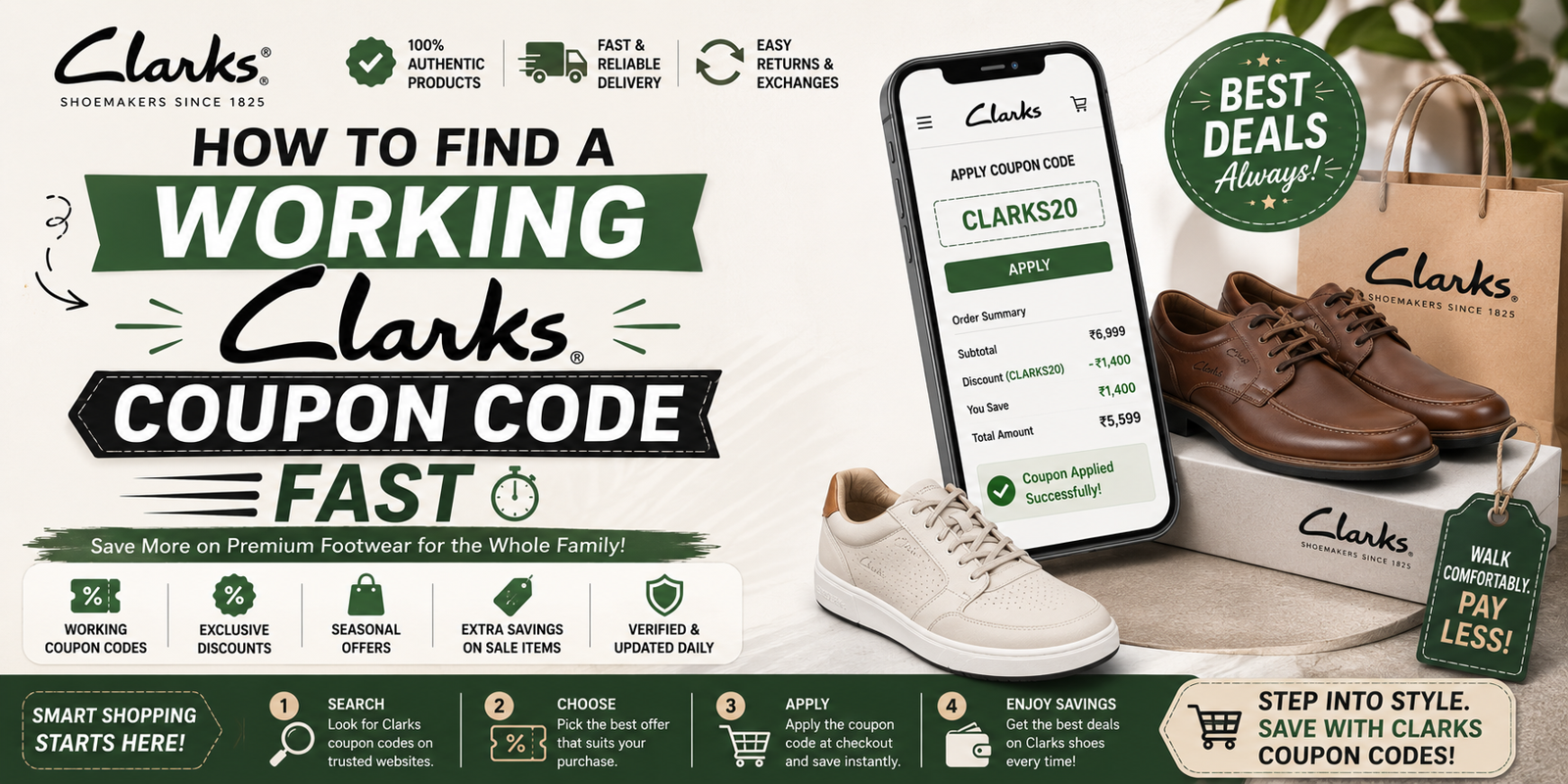 How to Find a Working Clarks Coupon Code Fast in the UK