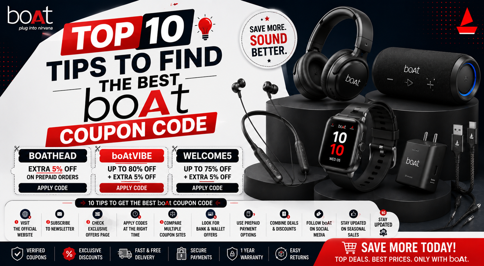 Top 10 Tips to Find the Best boAt Coupon Code