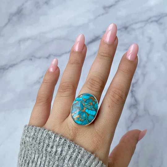 The Beauty of Statement Copper Turquoise Rings
