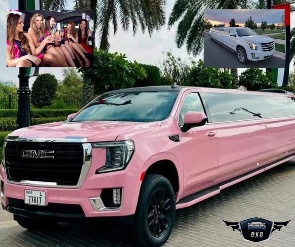 Dubai Pink Limousine Car Rental in Urgent Base with Cheap Price