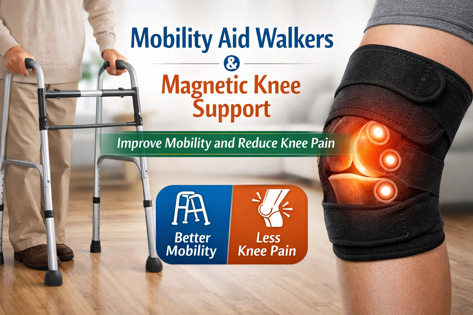 How Mobility Aid Walkers and Magnetic Knee Support Improve Daily Movement