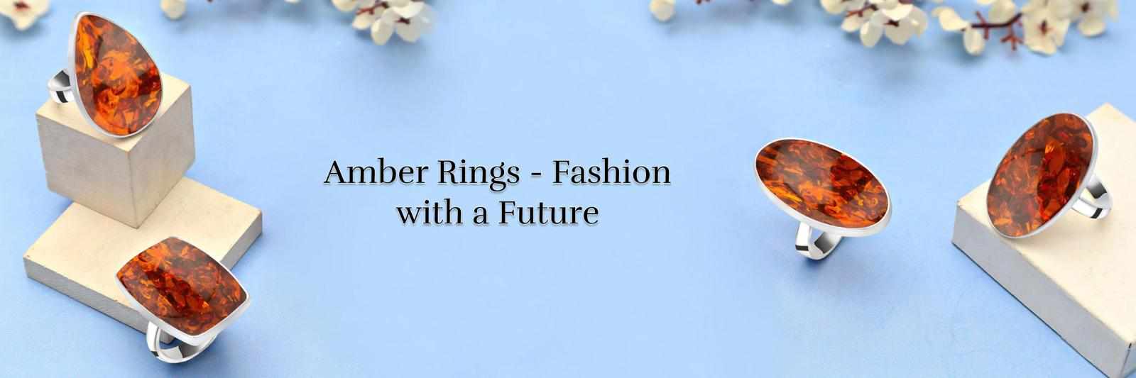 Radiant Beauty: Synthetic Amber Rings Collection