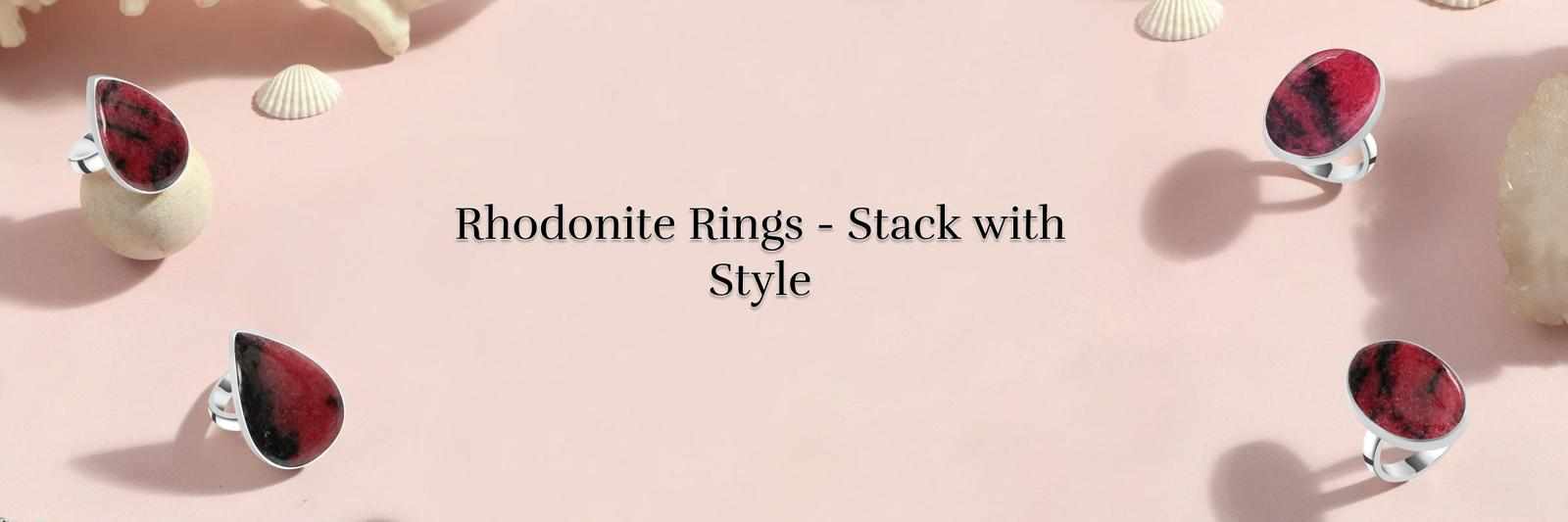 Natural Rhodonite Gemstone Ring – Grace & Strength Combined
