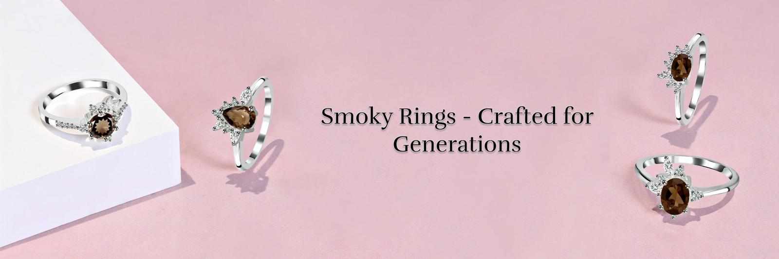 Elegant smoky rings: Mysterious beauty in captivating gemstone jewelry designs.