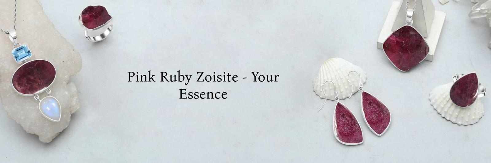The Enchanted Fusion: Pink Ruby Zoisite Gemstone Ring