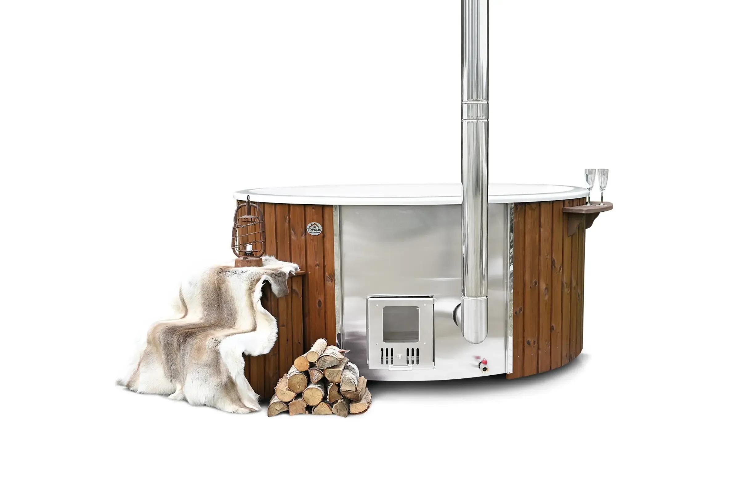 Vedeldad badtunna | Hybridbadtunna.se