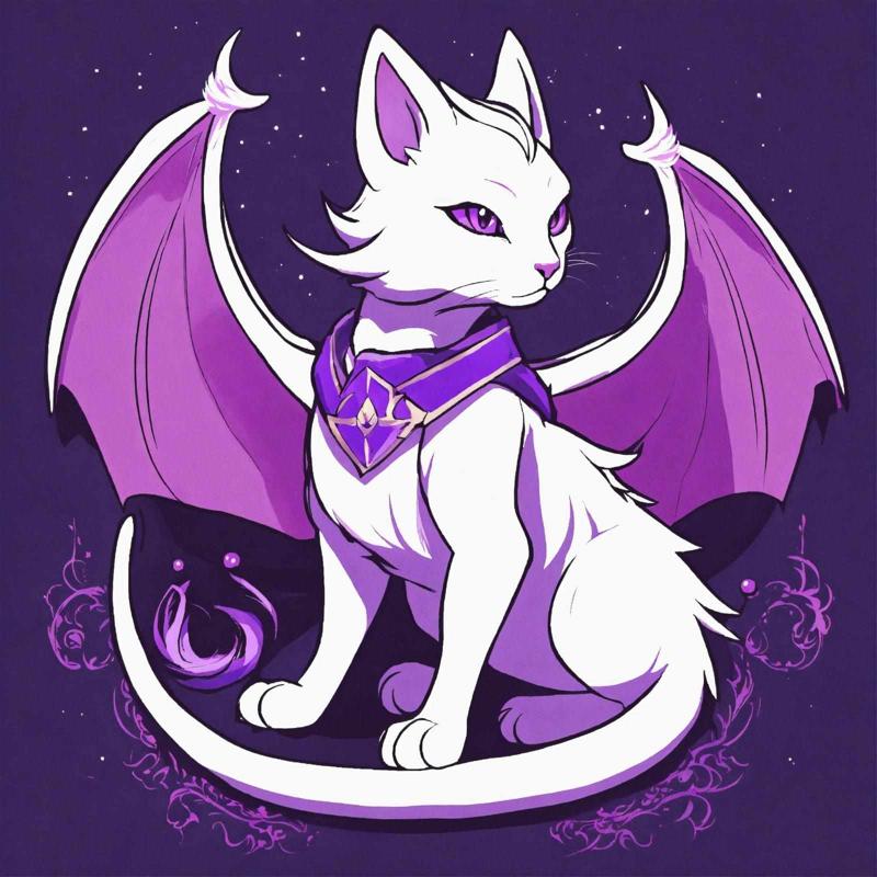 White purple dragon cat
