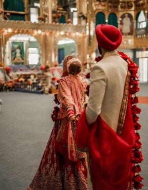 Red Prints on White Marble.