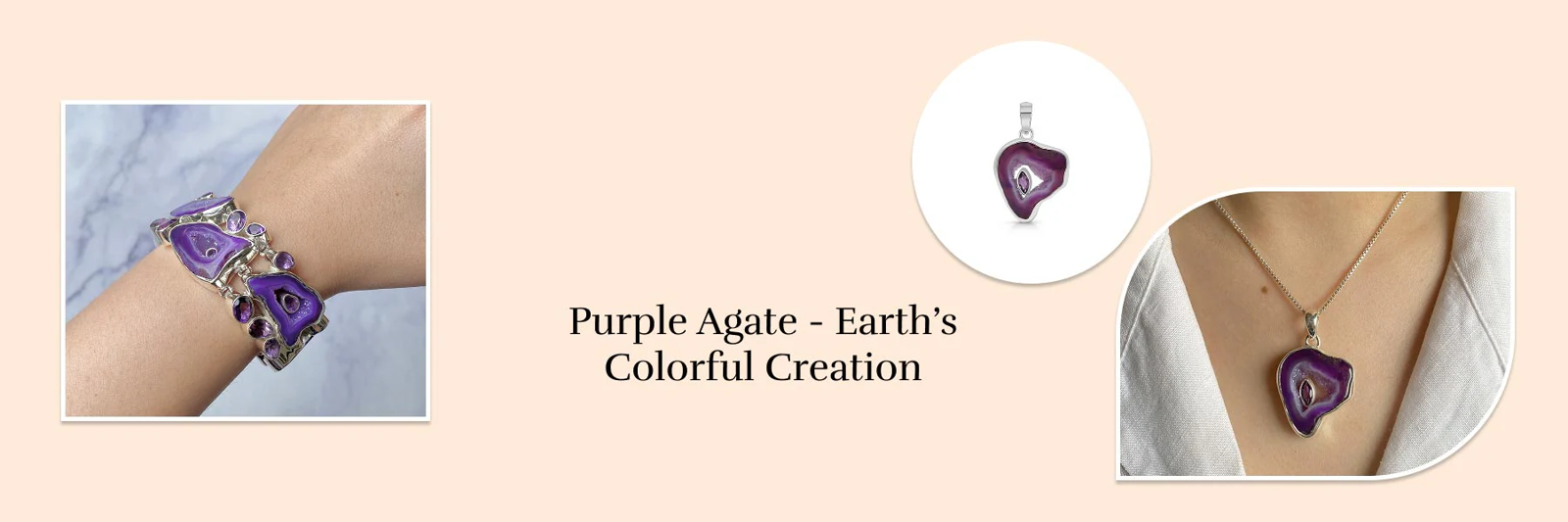 Radiate Calm and Elegance with Handcrafted Natural Purple Agate Jewelry