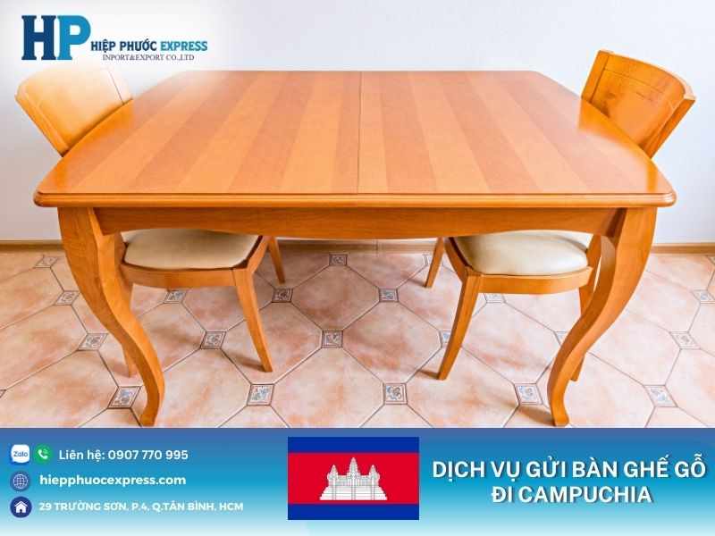 GỬI BÀN GHẾ GỖ ĐI CAMPUCHIA