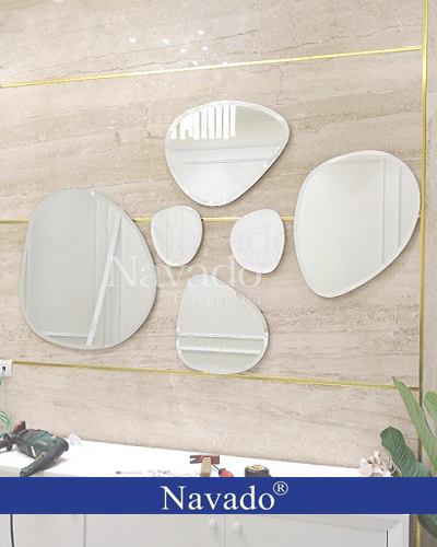 Gương ghép tường nghệ thuật phòng khách
