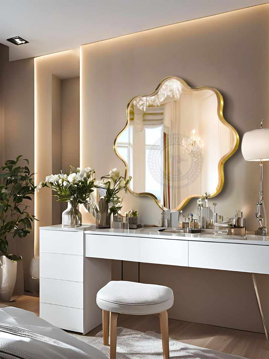 Gương khung inox nghệ thuật treo tường Peach