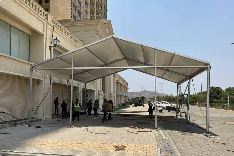 Aluminium German Structure Tent on Rent: Durable, Stylish, and Weather-Resistant