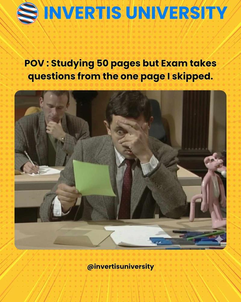 Studied 50 pages. Exam: Let’s talk about page 51.