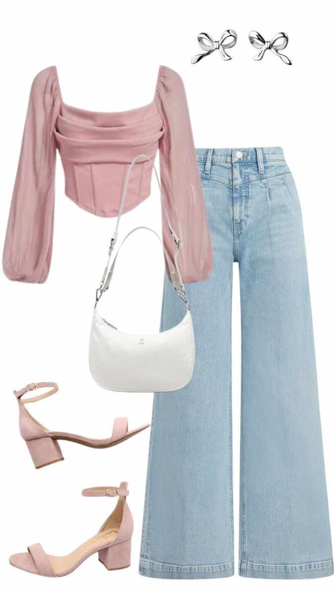 She finally chose a pastel top with jeans
