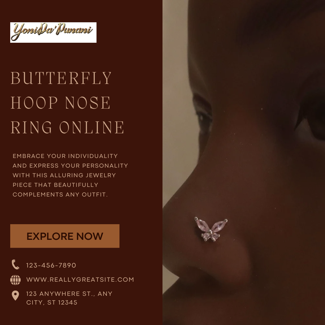 Butterfly Hoop Nose Ring Online - Yoni Da Punani